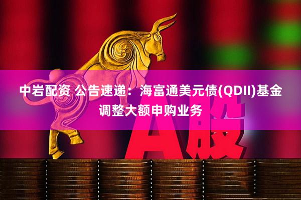 中岩配资 公告速递：海富通美元债(QDII)基金调整大额申购业务